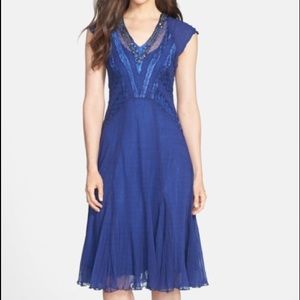 Komarov Embellished Chiffon & Charmeuse Dress 👗